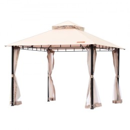 Patio Gazebo for 6-8 Person, 10 x 10 FT Backyard Gazebo, with Mosquito Netting, Metal Frame, and PU Coated 180G Polyester,