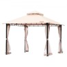 Patio lysthus til 6-8 personer, 10 x 10 ft baghaven Gazebo, med myggenet, metalramme og PU-belagt 180 g polyester,