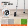 2 in 1 Folding Walker & Removable Armrests, Height Adjustable Foldable Walker with 5" Solid Wheels, Lightweight Aluminum | Front