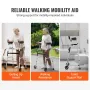 2 in 1 Folding Walker & Removable Armrests, Height Adjustable Foldable Walker with 5" Solid Wheels, Lightweight Aluminum | Front