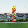 Burger Restaurant Advertising Feather Flag Kit Swooper Flag