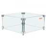 Gas Fire Pit Wind Guard til firkantet brandbord, 380 x 380 x 180 mm klar hærdet vindbeskyttelse til ildsted, 8 mm tyk firkant
