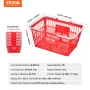 Shopping Basket, Set of 20, 21L Durable Plastic Grocery Basket with Handle and Stand, 16.5 x 11.8 x 8.27 inch Portable Shop Bask