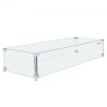 Gas Fire Pit Wind Guard til firkantet brandbord, 595 x 190 x 165 mm klar hærdet vindbeskyttelse til ildsted, 8 mm tyk firkant