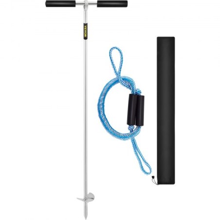 Sandanker, 36 "Længde Auger til stranden og sandbjælken, 316 rustfrit stål skrue Anker med aftageligt håndtag, Bungee Line &"
