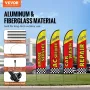 Auto Repair Advertising Feather Flag with Pole Kit, Advertising Flags for Business Outside, Includes 4 Banner Flags, 4 Poles, 4 