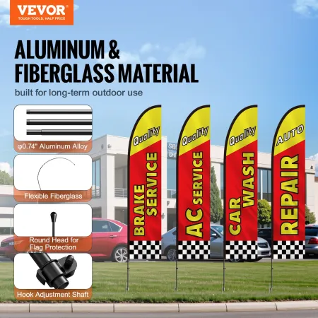 Auto Repair Advertising Feather Flag Kit Swooper Flag og poler