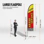 Auto Repair Advertising Feather Flag with Pole Kit, Advertising Flags for Business Outside, Includes 4 Banner Flags, 4 Poles, 4 