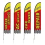 Auto Repair Advertising Feather Flag with Pole Kit, Advertising Flags for Business Outside, Includes 4 Banner Flags, 4 Poles, 4 