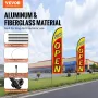 Open Flags with Pole Kit, Advertising Flags for Business Outside, Advertising Feather Flag Kit, Includes 2 Banner Flags, 2 Poles