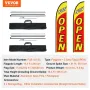 Open Flags with Pole Kit, Advertising Flags for Business Outside, Advertising Feather Flag Kit, Includes 2 Banner Flags, 2 Poles