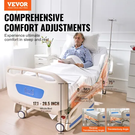 Premium 5 Function Full Electric Hospital Bed ICU Medical Bed 250 kg Loads