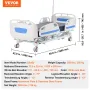 Premium 5 Function Full Electric Hospital Bed ICU Medical Bed 250 kg Loads