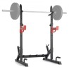 Squat Stand Power Rack, Multi-Functional Barbell Rack med Hook, Weight Plate Storage Attachment, Justerbar Free Bench Press
