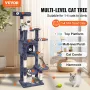 Cat Tree 60.6 "Cat Tower med Cat Condo Sisal Scratching Post