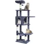 Cat Tree for Indoor Cats, 60.6" Cat Tower with Cat Condo, Sisal Scratching Post, Hammock, Top Perch, Jumping Platforms, Large Ca