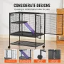 34 "Metal Small Animal Cage 2-lags rullende ilderbur med bakke