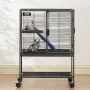 34 "Metal Small Animal Cage 2-lags rullende ilderbur med bakke
