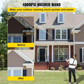 Højtryksrenserstang Teleskopisk 18 fod 4000 psi Teleskopisk højtryksrenserstang med rem Bælte 3/8" lynkoblingsforlænger