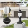 Dusk to Dawn Outdoor Post Light, 400 mm Height, Waterproof Lamp Post Light Fixture with 3.5 in Pier Mount Base Glass Shade, Ligh