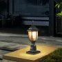 Dusk to Dawn Outdoor Post Light, 400 mm Height, Waterproof Lamp Post Light Fixture with 3.5 in Pier Mount Base Glass Shade, Ligh