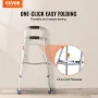 Folding Hemi Walker, One Arm Folding Walker for Seniors with 6-Level Adjustable Height, Lightweight Aluminum | Side One-Hand Sty