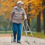 Folding Hemi Walker, One Arm Folding Walker for Seniors with 6-Level Adjustable Height, Lightweight Aluminum | Side One-Hand Sty