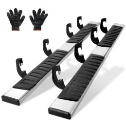 Running Boards, 6" Step Bars Compatible with 2007-2018 Chevy Silverado/GMC Sierra 1500 Crew Cab/2019 2500HD 3500HD 1500 LD, 201