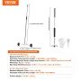 15-Inch Magnetic Sweeper with Wheels, 8 lbs Capacity, with Telescoping Magnetic Pickup Tool, Adjustable Handle, Magnetic Pickup 