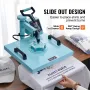 Heat Press Machine 38x38 cm 8 in 1 with 850.5 g Tumbler Press T-Shirts Green