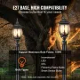 2 Pack Dusk to Dawn Outdoor Post Light, 530 mm, Waterproof Lamp Post Light Fixtures with 3.5 in Pier Mount Base Glass Shade, Lig