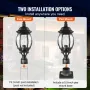 2 Pack Dusk to Dawn Outdoor Post Light, 530 mm, Waterproof Lamp Post Light Fixtures with 3.5 in Pier Mount Base Glass Shade, Lig