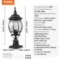 2 Pack Dusk to Dawn Outdoor Post Light, 530 mm, Waterproof Lamp Post Light Fixtures with 3.5 in Pier Mount Base Glass Shade, Lig