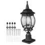 2 Pack Dusk to Dawn Outdoor Post Light, 530 mm, Waterproof Lamp Post Light Fixtures with 3.5 in Pier Mount Base Glass Shade, Lig