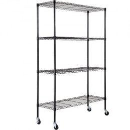 Storage Shelving Unit with Wheels, 4-Tier Adjustable, 700 lbs Capacity, Heavy Duty Garage Shelves Metal Organizer Wire Rack,
