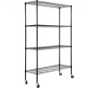 Opbevaringshylder med hjul, 4-lags justerbar, 700 lbs kapacitet, tunge garagehylder Metalarrangør Wire Rack,