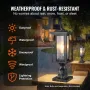 2 Pack Dusk to Dawn Outdoor Post Light, 450 mm, Waterproof Lamp Post Light Fixtures with 3.5 in Pier Mount Base Glass Shade, Lig