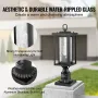 2 Pack Dusk to Dawn Outdoor Post Light, 450 mm, Waterproof Lamp Post Light Fixtures with 3.5 in Pier Mount Base Glass Shade, Lig