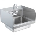 Commercial Hand Sink with Faucet and Side Splash, NSF Stainless Steel Sink for Washing, Small Hand Washing Sink, Wall Mount