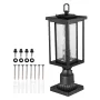 2 Pack Dusk to Dawn Outdoor Post Light, 450 mm, Waterproof Lamp Post Light Fixtures with 3.5 in Pier Mount Base Glass Shade, Lig