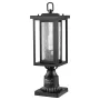 2 Pack Dusk to Dawn Outdoor Post Light, 450 mm, Waterproof Lamp Post Light Fixtures with 3.5 in Pier Mount Base Glass Shade, Lig