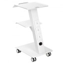 Trolley Cart Dental Lab Mobile Rolling Serving Cart 3 Layers with Socket