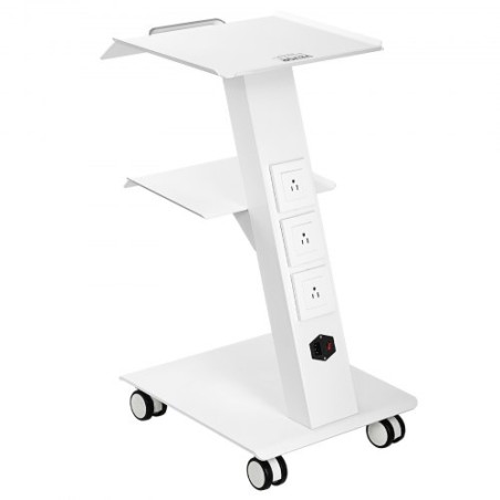 Trolley Cart Dental Lab Mobile Rolling Servering Cart 3 lag med stikkontakt