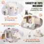 Cat Tree for Indoor Cats, 56.2" Cat Tower with Cat Condo, Sisal Scratching Post, Hammock, Top Perch, Jumping Platforms, Large Ca