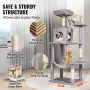 Cat Tree for Indoor Cats, 56.2" Cat Tower with Cat Condo, Sisal Scratching Post, Hammock, Top Perch, Jumping Platforms, Large Ca