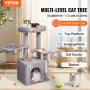 Cat Tree for Indoor Cats, 31.4" Cat Tree Tower with Cat Condo, Sisal Scratching Post, Hammock, Top Perch, Jumping Platform, Cat 