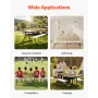 Foldning bænk plast bærbar udendørs picnic have 183 cm bænk hvid