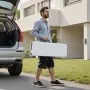 Foldning bænk plast bærbar udendørs picnic have 183 cm bænk hvid