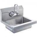 Commercial Hand Sink with Faucet, NSF Stainless Steel Sink for Washing, Small Hand Washing Sink, Wall Mount Hand Basin, Utility