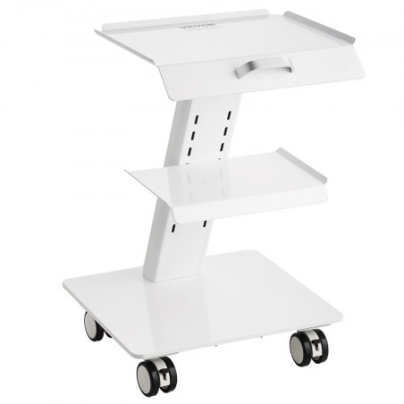 Lab Trolley, 3-Layer Rolling Lab Cart, Metal Mobile Trolley with Swivel Wheels, Tray Rolling Clinic Cart 220 lbs Weight